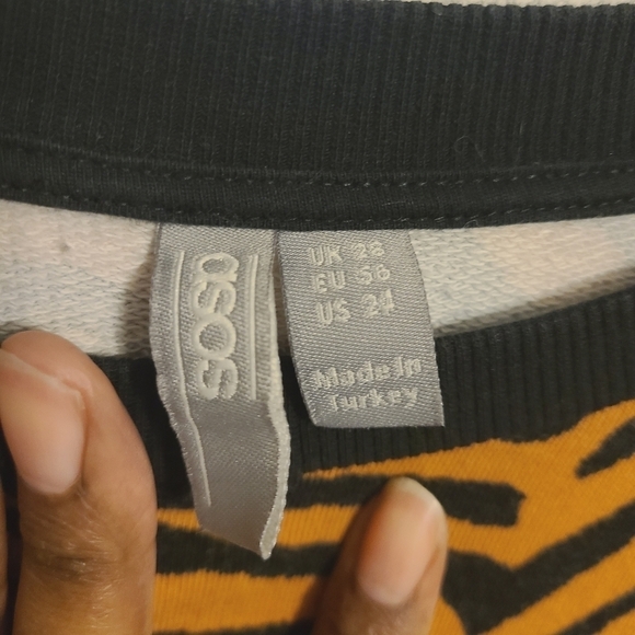 ASOS Design | Women's All Over Animal Zebra Printed Sweatshirt (US Size 24) - Picture 3 of 13